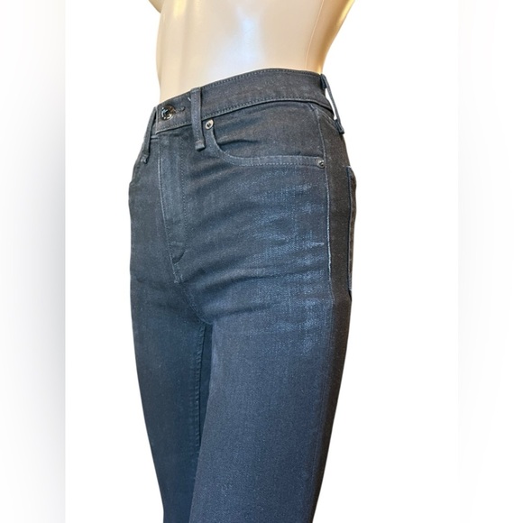 Rag & Bone Bella High-Rise Flare Bootcut Jeans Womens Hem Slit Black Denim 24 - Picture 4 of 14